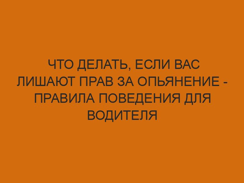 chto delat esli vas lishayut prav za opyanenie pravila povedeniya dlya voditelya 294