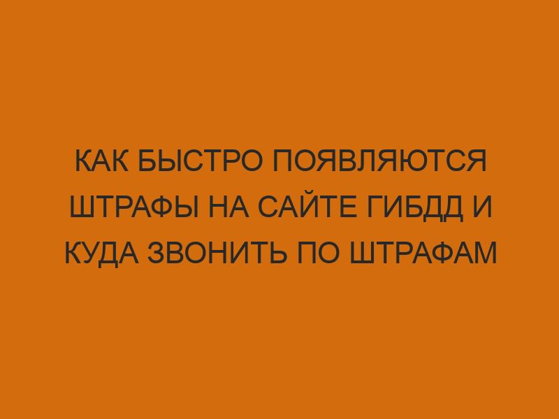kak bystro poyavlyayutsya shtrafy na sayte gibdd i kuda zvonit po shtrafam 1249