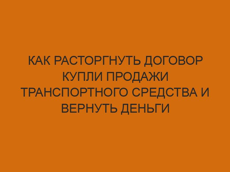 kak rastorgnut dogovor kupli prodazhi transportnogo sredstva i vernut dengi 625