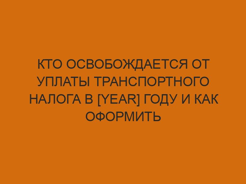 kto osvobozhdaetsya ot uplaty transportnogo naloga v year godu i kak oformit lgoty poshagovaya instruktsiya 2128