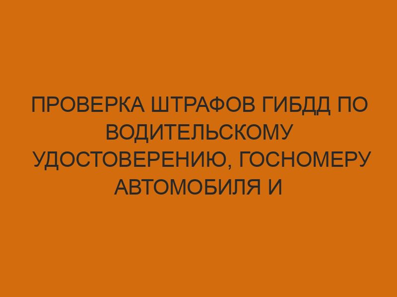proverka shtrafov gibdd po voditelskomu udostovereniyu gosnomeru avtomobilya i svidetelstvu o registratsii 434